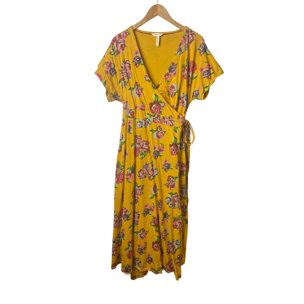 Matilda Jane Alani Yellow Floral Maxi Wrap Dress Women's Size X-Large - Picture 2 of 6